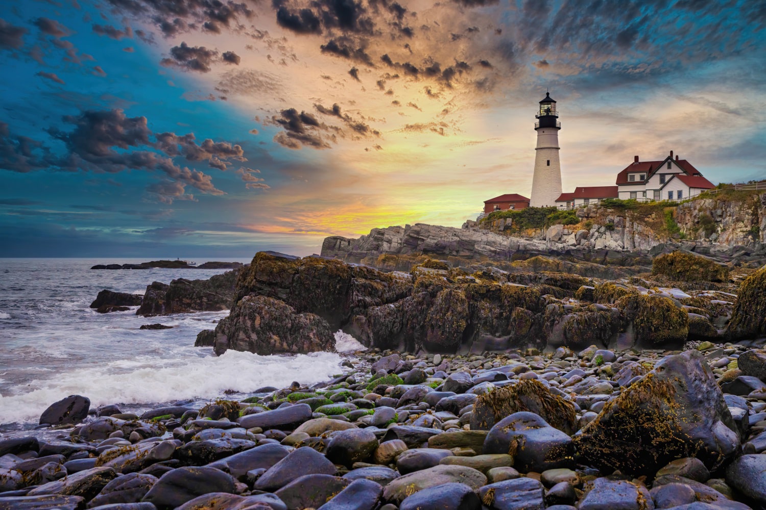 Lighthouse Wine Glass, Lighthouse Art, Portland Head Light, Maine