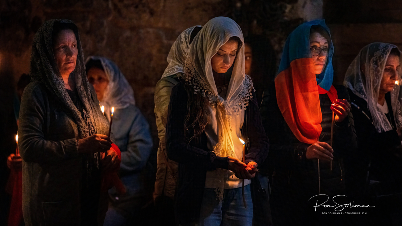 Inside the Church of the Holy Sepulchre in Old City Jerusalem photography by Ron Soliman