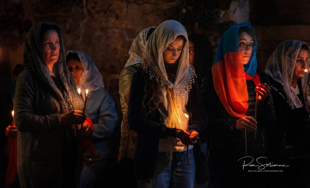 Inside the Church of the Holy Sepulchre in Old City Jerusalem photography by Ron Soliman